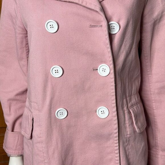 J. Crew Pink Denim Peacoat Sz8 - Picture 2 of 11